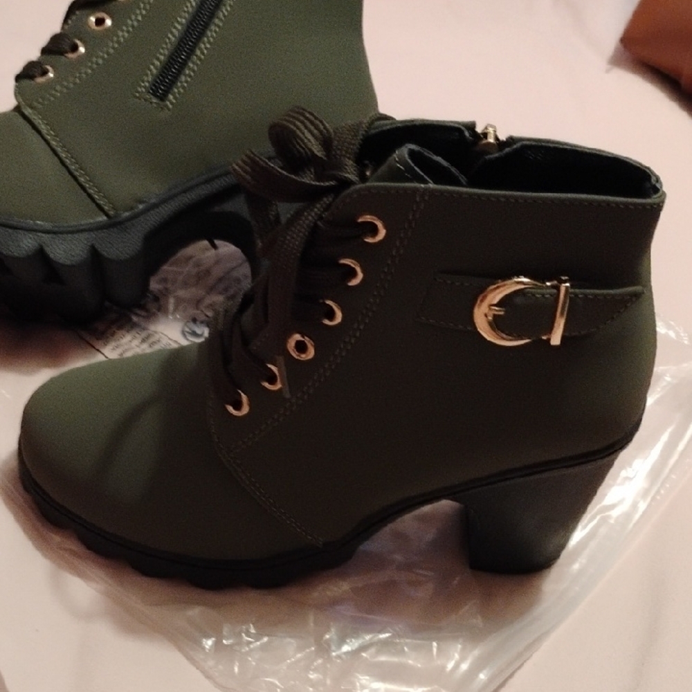 Fashion to Figure Olive Lace Up Boots